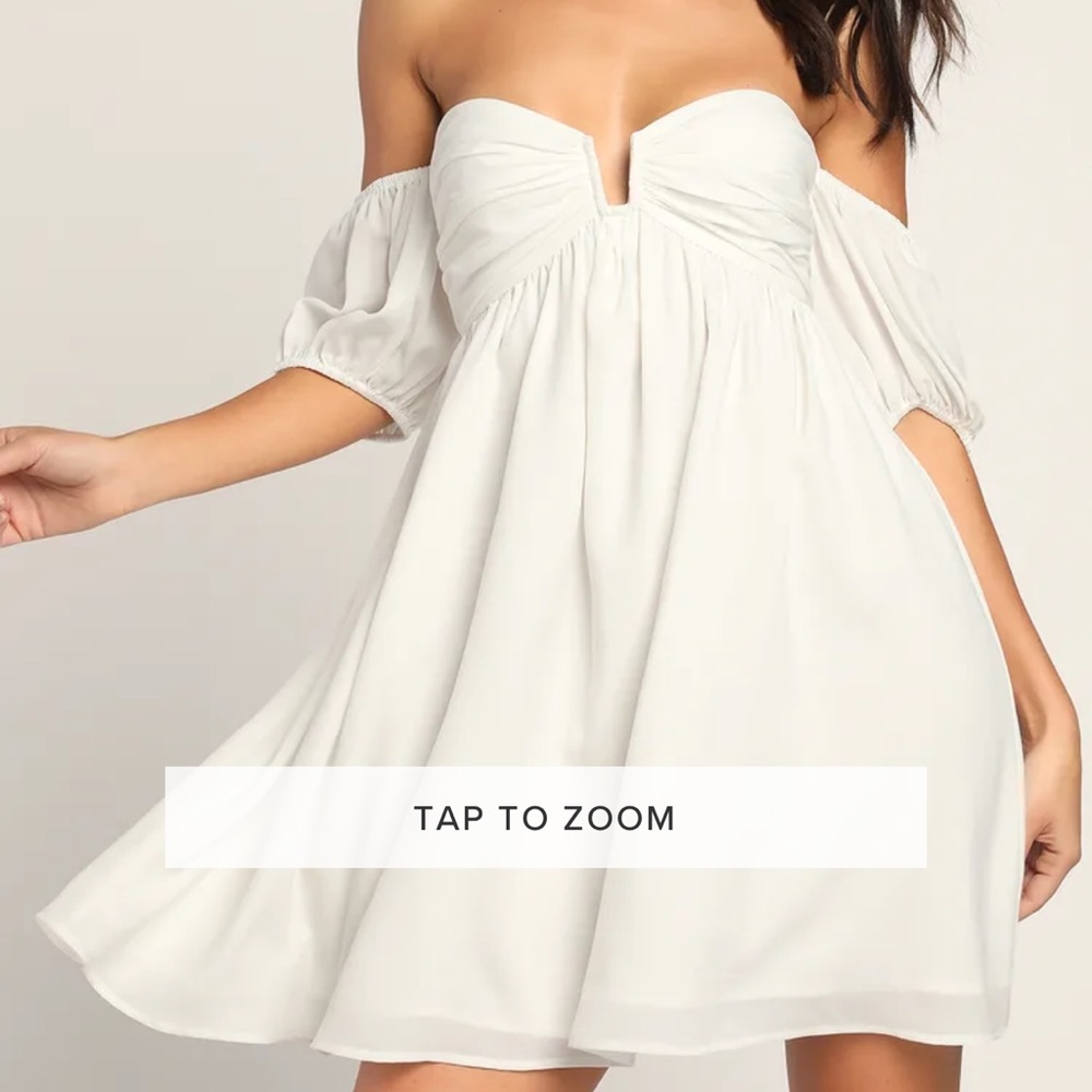 My Dream Date off the shoulder white mini dress
